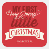 私の非常にメリー小さなクリスマスベビー1stクリスマス スクエアシール (正面)