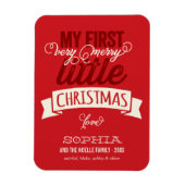 私の非常にメリー小さなクリスマスベビー1stクリスマス マグネット (縦)