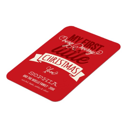 私の非常にメリー小さなクリスマスベビー1stクリスマス マグネット (左側)