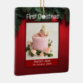 私の非常に初めてのクリスマスパーソナライズされたの名前の写真 セラミックオーナメント (右)