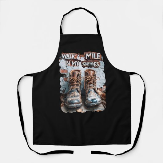 私の靴でマイルを歩く感動的- 素朴 エプロン (正面)