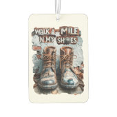 私の靴でマイルを歩く感動的- 素朴 カーエアーフレッシュナー (裏面)