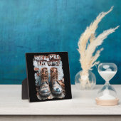 私の靴でマイルを歩く感動的- 素朴 フォトプラーク (インサイチュ)