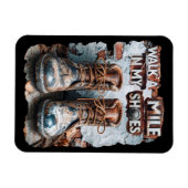 私の靴でマイルを歩く感動的- 素朴 マグネット (横)