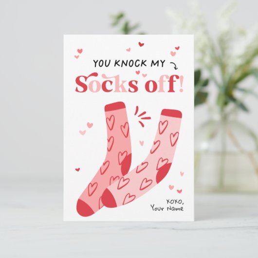 私の靴下を子供たちの教室のバレンタインのカードからノック 招待状 (スタンド正面)