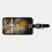 私の鞄に手を出すな！休むヒョウのスーツケースタグ ラゲッジタグ (正面横)