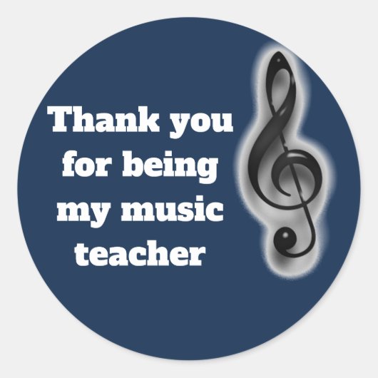 私の音楽に感謝してくれてありがとう先生 ラウンドシール (正面)