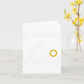 私の頭おもしろいのビリヤード8ボールキューGifで働いた カード (黄色い花)