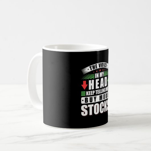 私の頭に投資し買た株数が多い コーヒーマグカップ (正面左)