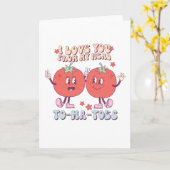 私の頭のトマトから愛バレンタインデー カード (黄色い花)