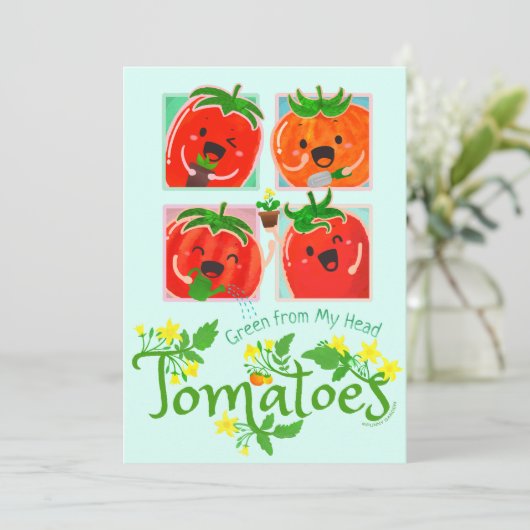 私の頭のトマトから緑 – Punny Garden card (スタンド正面)
