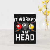 私の頭のビリヤードのシャツプールプレーヤーSで働いた カード (黄色い花)