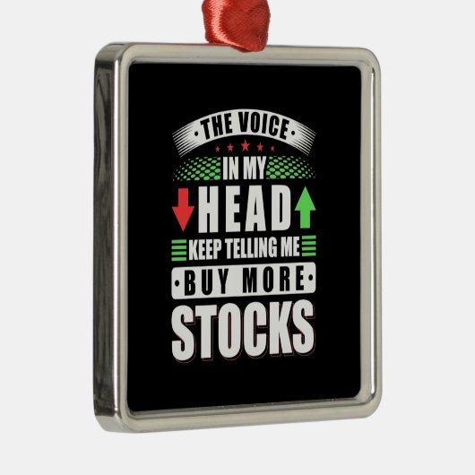 私の頭の中でもっと多くの株買を投資する人 メタルオーナメント (右)