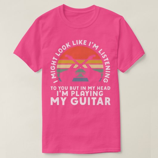 私の頭の中で私のギタ遊ーミュージシャンベースGuit Tシャツ (デザイン正面)
