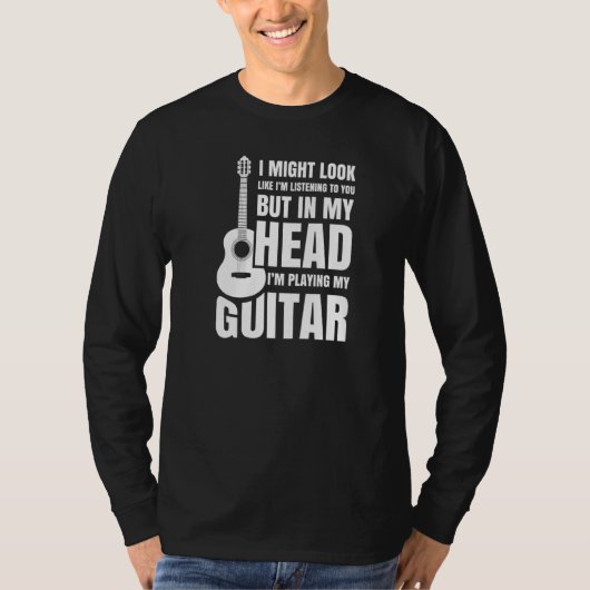 私の頭の中で私のギタ遊ーミュージシャンベースGuit Tシャツ (正面)