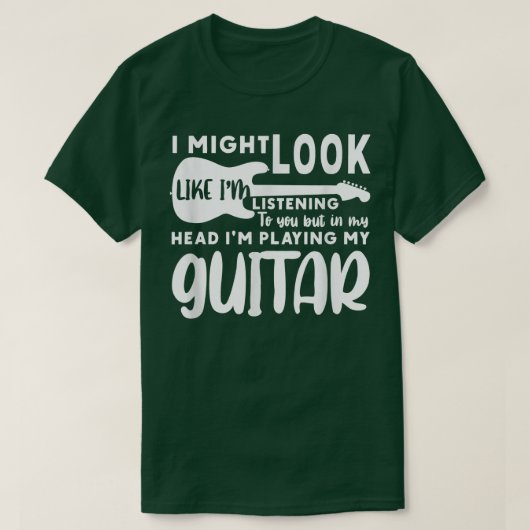 私の頭の中で私のギタ遊ーミュージシャンベースGuit Tシャツ (デザイン正面)