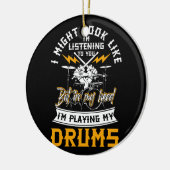 私の頭の中で私のドラム遊の打楽器パーカッション セラミックオーナメント (左)