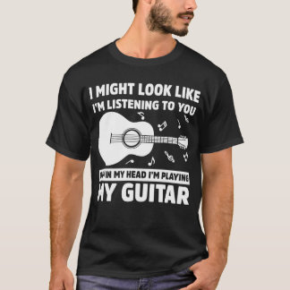 私の頭の中で私はギタ遊ー・ミュージックおもしろいだ Tシャツ