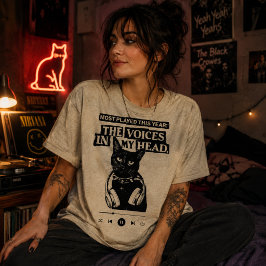 私の頭の中の声 ブラックキャット ミュージックプレイヤー Tシャツ