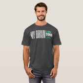 私の頭の中は80曲の歌詞ミュージックTシャツの友達でいっぱい Tシャツ (正面フル)