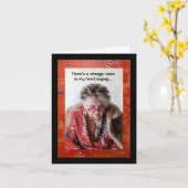 私の頭の奇妙な声を折り畳んだグリーティングカード カード (黄色い花)