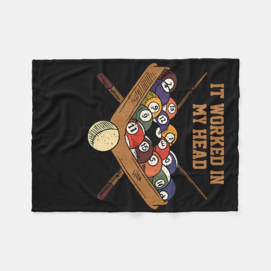 私の頭の玉突きの贈り物の8ボールのプールで効いた フリースブランケット (正面(横))