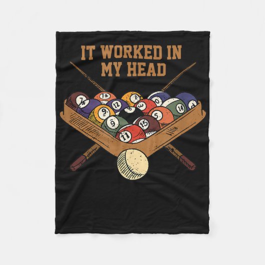 私の頭の玉突きの贈り物の8ボールのプールで効いた フリースブランケット (正面)