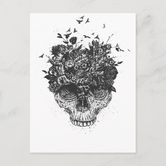 私の頭はジャングル(黒と白) ポストカード (正面)