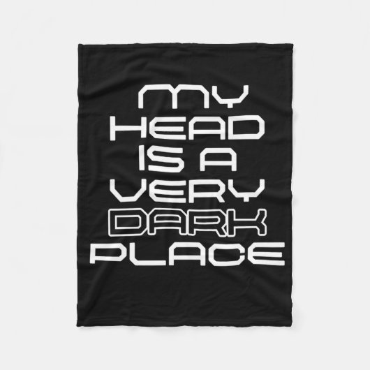私の頭は非常に暗い場所のステッカーだ フリースブランケット (正面)