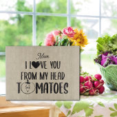 私の頭カスタムのトマトからあなたを愛するガラスのトマト カッティングボード