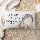 私の頭脳は80%の歌の叙情詩の装飾用クッションです ランバークッション (ブランケット)