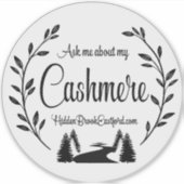 私の頼カシミアについて シール (正面)