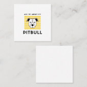 私の頼ピットブルの犬について スクエア名刺 (正面/裏面)