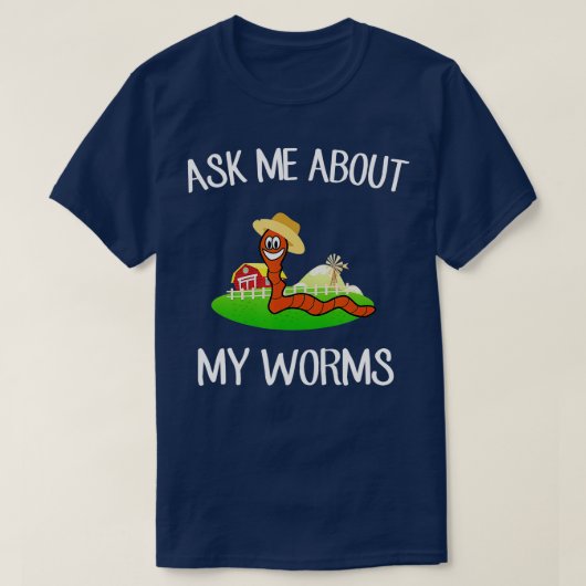 私の頼ワームの型枠のおもしろい農家 Tシャツ (デザイン正面)