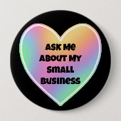 私の頼小さなビジネスの虹のハートについて 缶バッジ (正面)