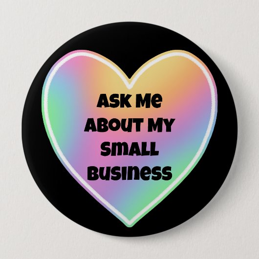私の頼小さなビジネスの虹のハートについて 缶バッジ (正面)