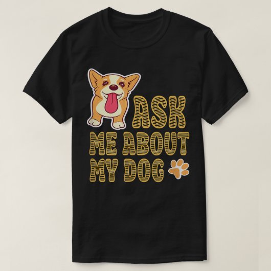私の頼犬の可愛い子犬の絵を描く Tシャツ (デザイン正面)