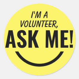 私の頼黄色のボランティアバッジ ラウンドシール