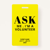 私の頼黄色のボランティア バッジ (裏面)