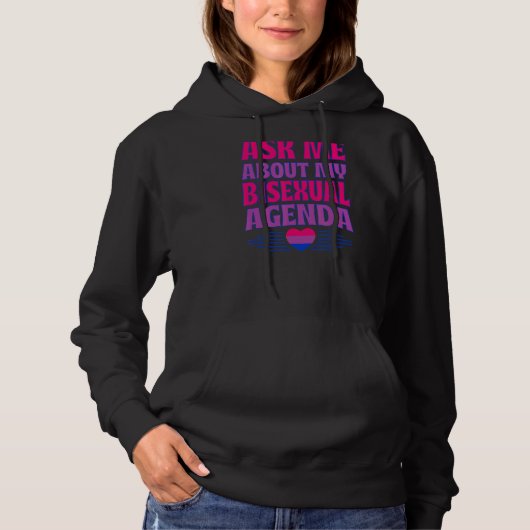 私の頼Bisexual AgendaハートBiプライドAesについて パーカ (正面)