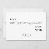 私の頼groomsmanになるか？請求書 招待状 (裏面)