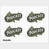私の頼Podcastについて。 長方形シール (シート)
