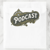 私の頼Podcastについて。 長方形シール (バッグ)