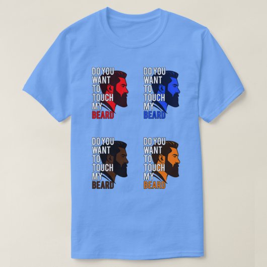 私の顎鬚の父の日のステッカーPをtouchしたい Tシャツ (デザイン正面)