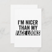 私の顔はギフトに見えるおもしろいより サンキューカード (正面/裏面)