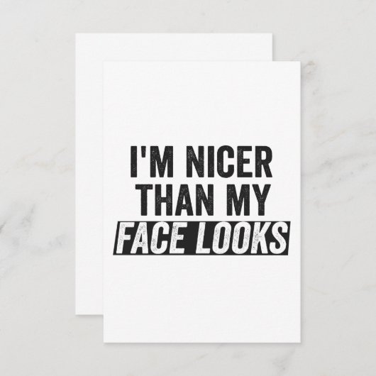 私の顔はギフトに見えるおもしろいより サンキューカード (正面/裏面)