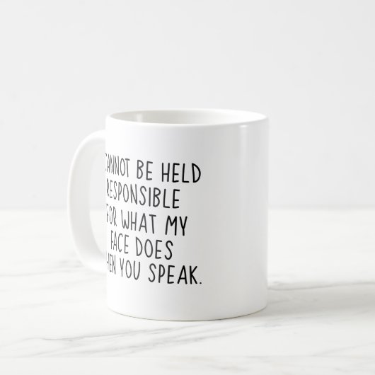 私の顔は責任を取れない コーヒーマグカップ (正面左)