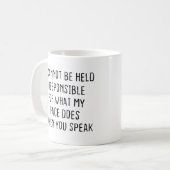 私の顔は責任を負えない コーヒーマグカップ (正面左)