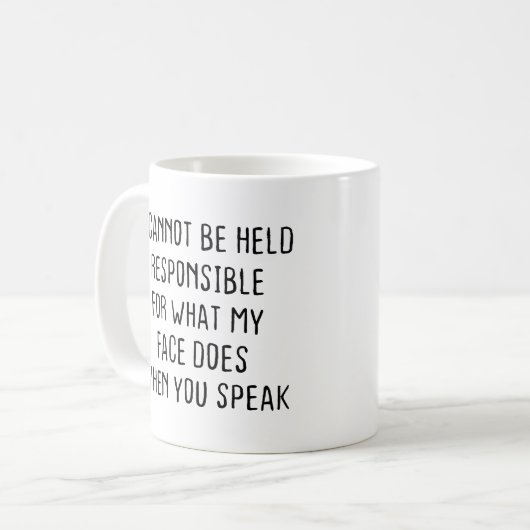 私の顔は責任を負えない コーヒーマグカップ (正面左)
