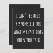 私の顔は責任を負えない サンキューカード (正面/裏面)